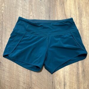 EUC Lululemon Teal/Dark Turquoise Speed Up Shorts